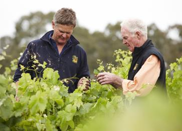 Bests Wines Ben and Viv Thomson in Vineyard by marcus Thomson 2018